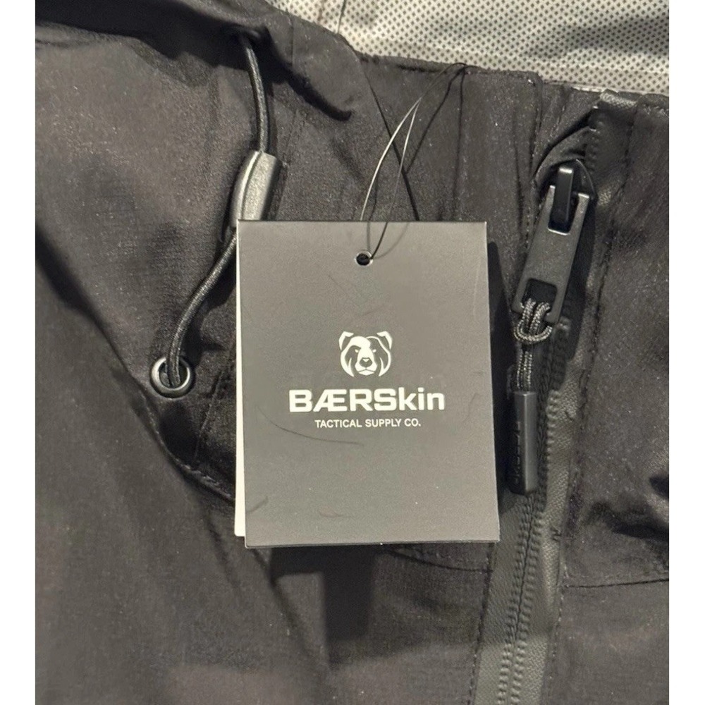 Baerskin Tactical Rain Jacket Mens Sz XL Black Waterproof Hooded Lightweight - Picture 5 of 16